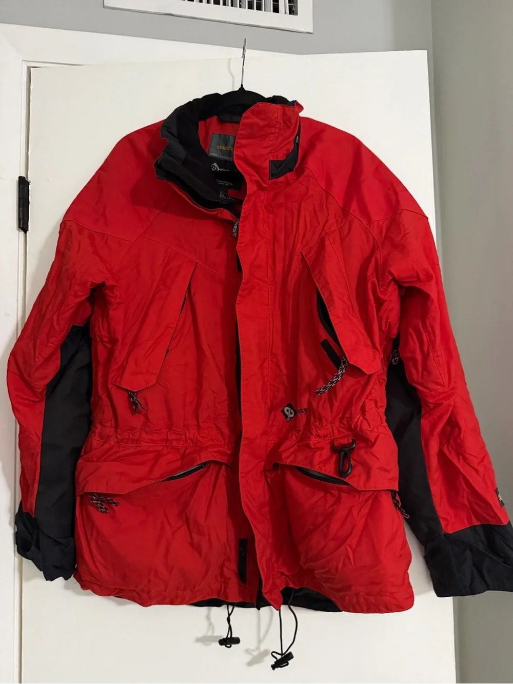 Red Contrast Men's Outdoor Jacket - Classic Utility Coat